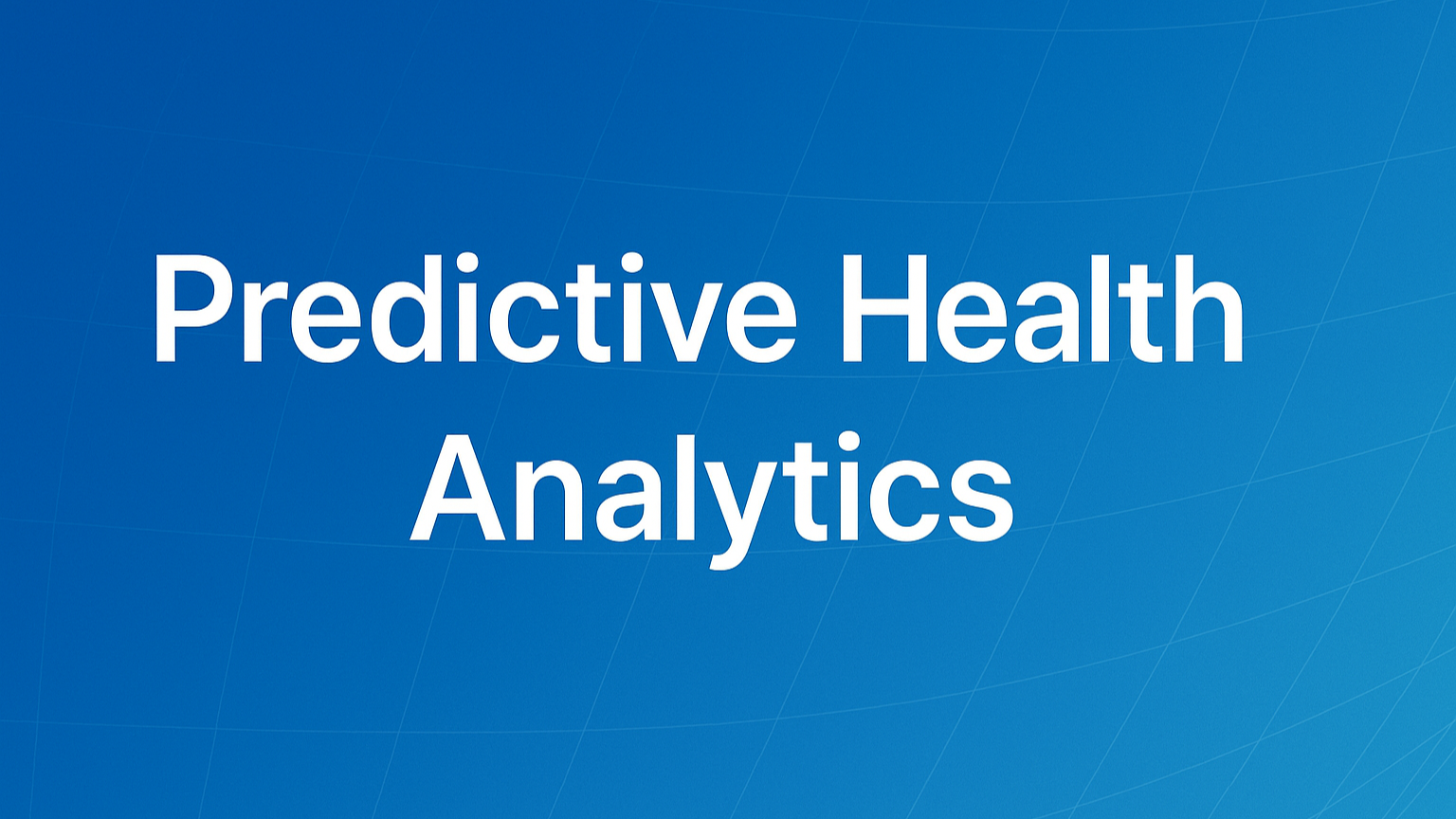 Predictive Health Analytics ,  Diabetes cover